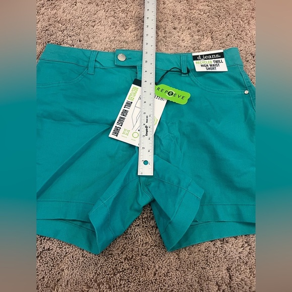 NWT New 14 D. Jeans twill high waist shorts blue teal turquoise - Picture 7 of 11